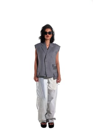 1/OFF Paris - Grey sleeveless cropped blazer - epoqueu
