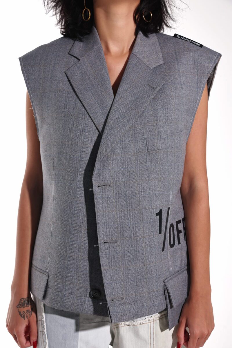 1/OFF Paris - Grey sleeveless cropped blazer - epoqueu