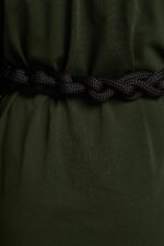 Jersey long green dress with cords - epoqueu