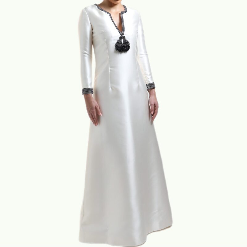 Farah ANgsana - Ivory silk mijado long tunic gown - epoqueu