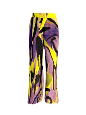 EXPLOSION - Yellow purple kimono chiffon with silk pants - epoqueu