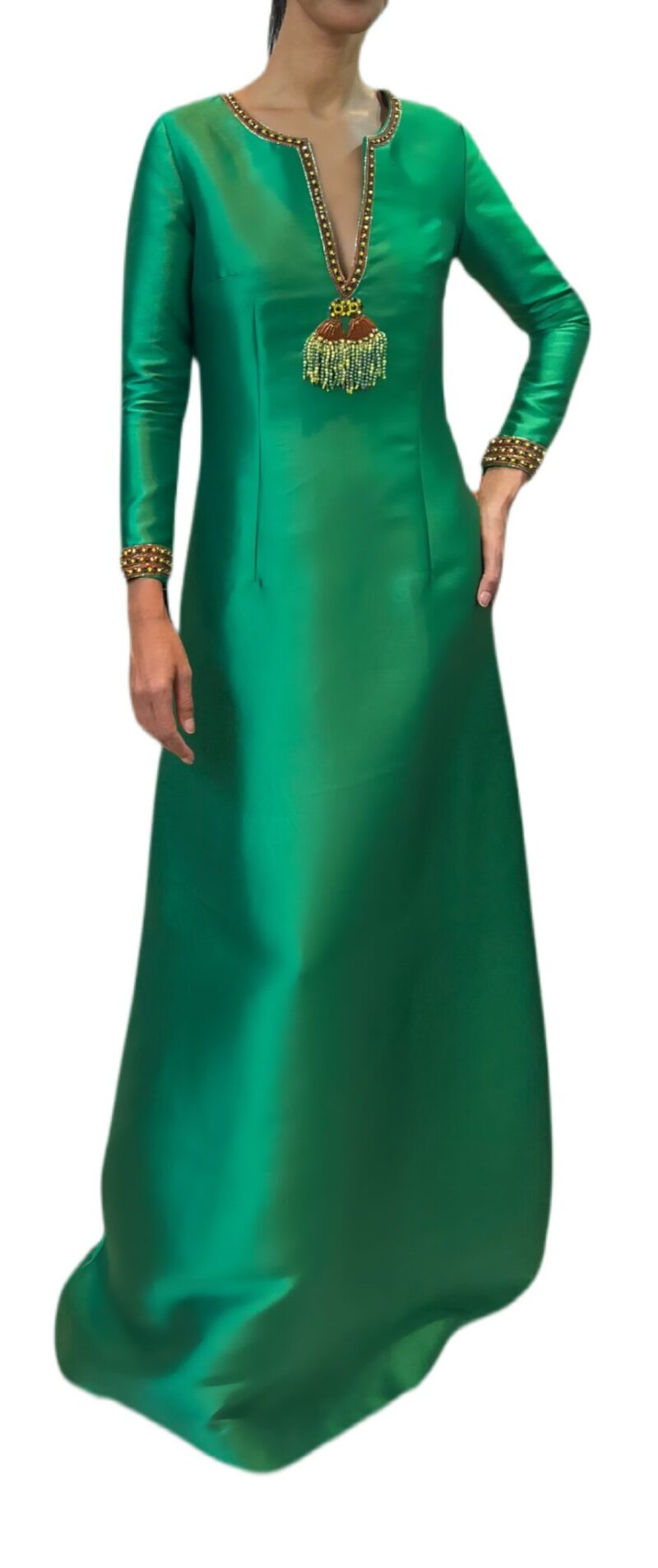 Farah Angsana - Garina emerald green couture long dress - epoqueu