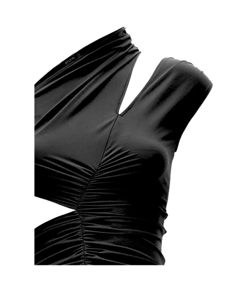 ATLEIN- Black shiny jersey cut-out dress - epoqueu