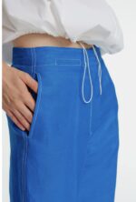 Stitch detail linen trousers - epoqueu