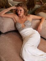 PatBO - Hand-Beaded sequin white gown - epoqueu