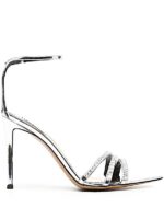 ALEXANDRE VAUTHIER - Crystal-embellished silver leather sandals - epoqueu