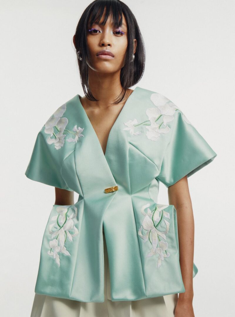 Sean Sheila - Mint embroidery Kimono top - epoqueu