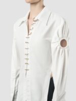 Sean Sheila - Backless white shirt with cut-out sleeve - epoqueu