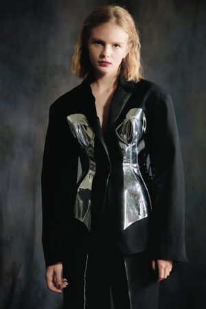Sean Sheila -  Black jacket with silver corset - epoqueu