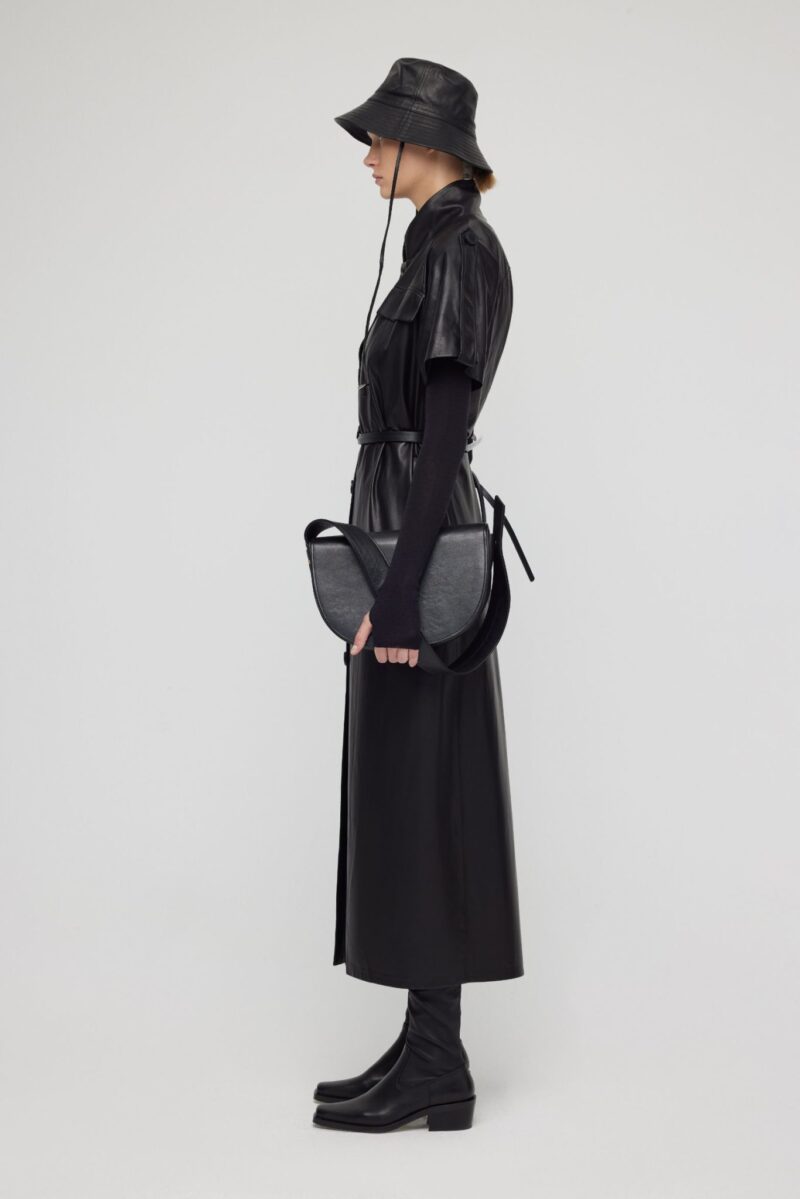 Short sleeve long leather trench - epoqueu