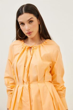 Pastel orange midi dress - epoqueu